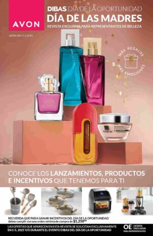 Folleto Oportunidades Avon Día de la Madre 2025 para Representantes